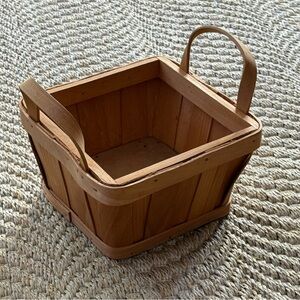 Small Natural Wooden Storage Basket Wood Home Decor